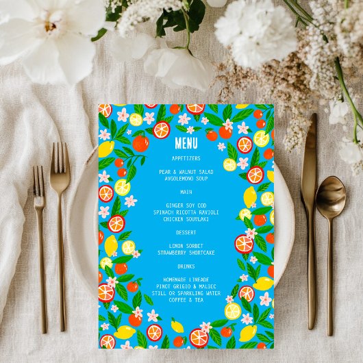 Citrus Celebration CUSTOM Bold Summer LEMON LIMOEN Menu