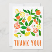 Citrus Celebration Custom Kleurrijke Flat Bedankkaart (Voorkant)