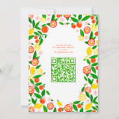 Citrus Celebration CUSTOM QR Code BABY SHOWER Kaart (Achterkant)