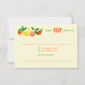 Citrus Celebration CUSTOM Summer BRIDAL SHOWER RSVP Kaartje (Voorkant)