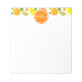 Citrus Characters Leaf Pattern Name Initiaal Notitieblok (Voorkant)