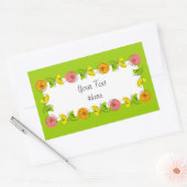 Citrus Circle Groene Naam sticker rechthoek (Envelop)