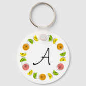 Citrus Circle Monogram aluminium dubbelzijdig Sleutelhanger (Achterkant)