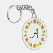 Citrus Circle Porte-clés monogramme double face (Devant gauche)