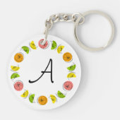 Citrus Circle Porte-clés monogramme double face (Dos)