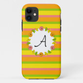 Citrus Circle Stripe Classic Monogram iPhone case (Achterkant)