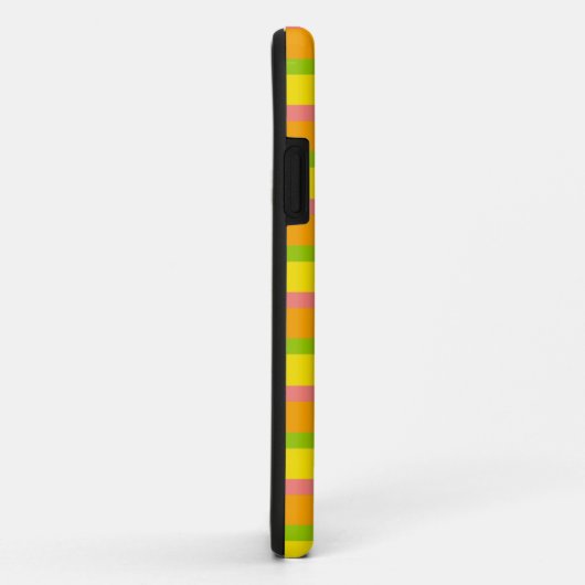 Citrus Circle Stripe Classic Monogram iPhone case (Achterkant/rechts)