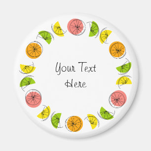 Citrus Circle Text magnet rond Magneet
