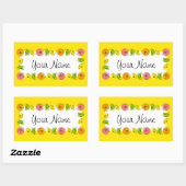 Citrus Circle Yellow Naam sticker rechthoek (Vel)