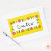 Citrus Circle Yellow Naam sticker rechthoek (Envelop)