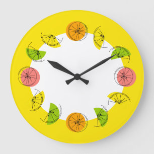 Citrus Cirkel Gele klok rond