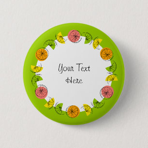 Citrus Cirkel Groene Tekst knop rond Ronde Button 5,7 Cm