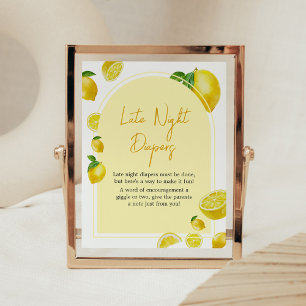 Citrus citroen Baby shower Late Night Luiers Poster
