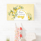 Citrus citroen belangrijkste squeeze 1e verjaardag spandoek (Insitu)