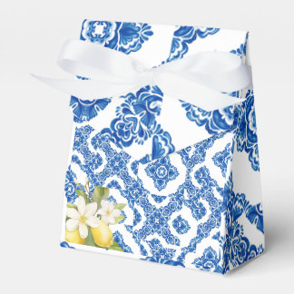 Citrus Citroen Blauwe Tegel Favor Box Bedankdoosjes