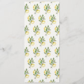 Citrus citroen bloemenbruiloft Waterverf Menu (Achterkant)