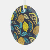 Citrus citroen doodle patroon achtergrond glas ornament (Voorkant links)