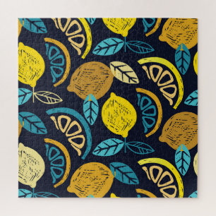 Citrus citroen doodle patroon achtergrond legpuzzel