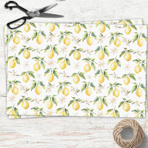Citrus Citroen Fruit Bloem Botanisch Patroon Tissuepapier