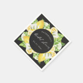 citrus citroen fruit bloem bruiloft monogram   servet (Hoek)