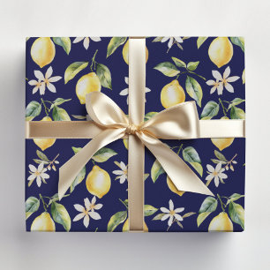 Citrus Citroen Fruit Bloemig Botanisch Patroon Cadeaupapier