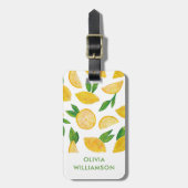 Citrus citroen fruit patroon bagagelabel (Voorkant verticaal)