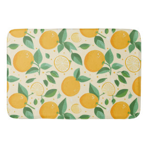 Citrus citroen geel tropisch fruit patroon badmat