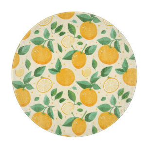 Citrus citroen geel tropisch fruit patroon snijplank