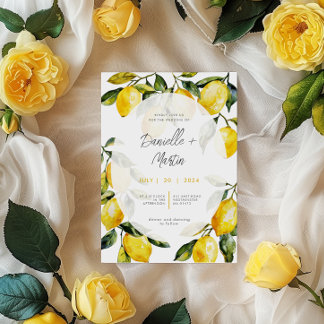 Citrus citroen Italië bruiloft uitnodiging