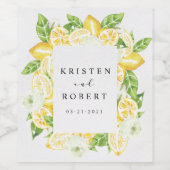 Citrus citroenboom fruit bloemenbruiloft wijn labe wijn etiket (Enkel label)