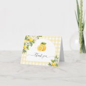 Citrus citron Baby shower plié Merci Cartes (Devant)