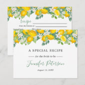 Citrus Citron thème Fête des mariées Recette Carte (Devant / Derrière)