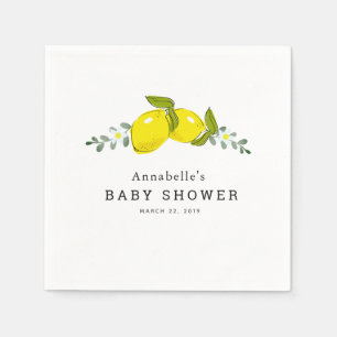 Citrus Citrus Floral Baby shower Papieren servette Servet