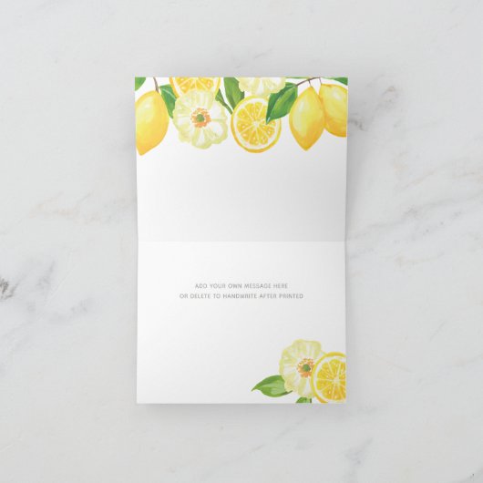 Citrus Citrus Genderneutraal Baby shower Dank u Bedankkaart (Binnen)