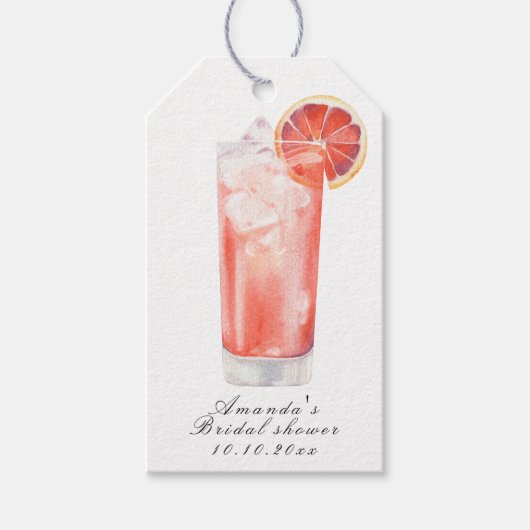 Citrus Cocktail Bruiloft Feest Cadeaulabel (Voorkant)