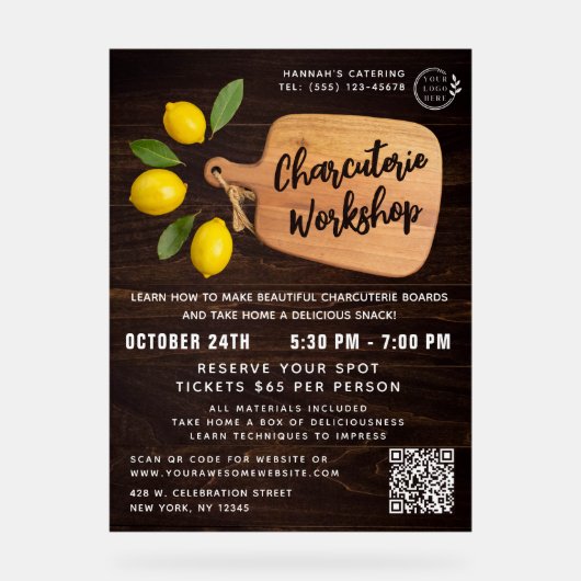 Citrus Cooking Script Acryl Bord (Voorkant)