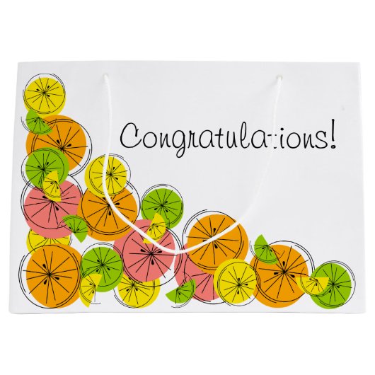 Citrus Corner Texte sac cadeau grand (Devant)