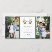 Citrus Crest Monogram Foto Save The Date (Voorkant)