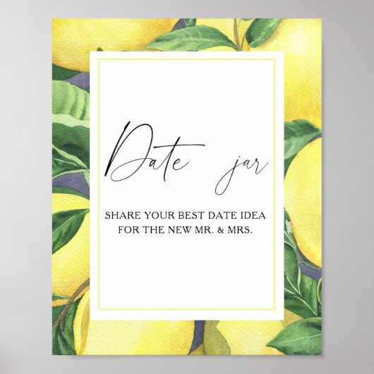 Citrus - date night ideeën. Date pot bruidsspel  Poster (Voorkant)