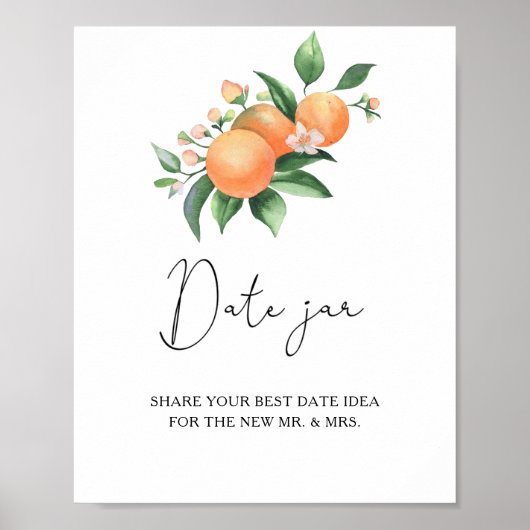 Citrus - date night ideeën. Date pot bruidsspel Poster (Voorkant)