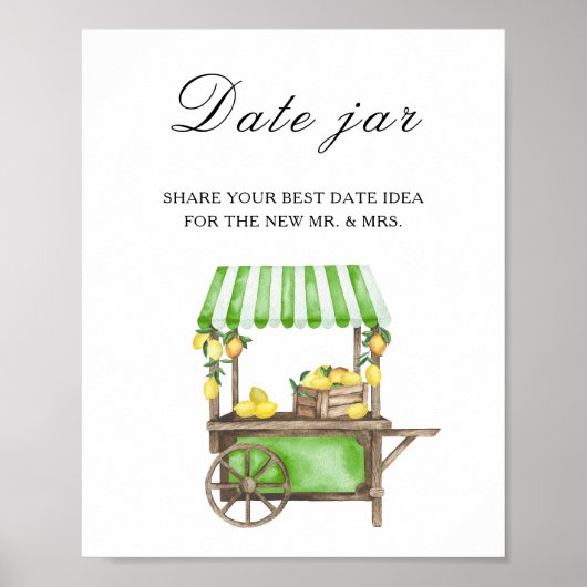 Citrus - date night ideeën. Date pot bruidsspel  Poster (Voorkant)