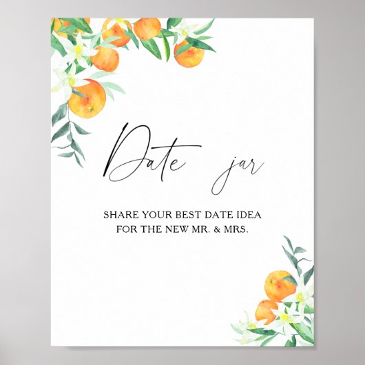 Citrus - date night ideeën. Date pot bruidsspel Poster (Voorkant)