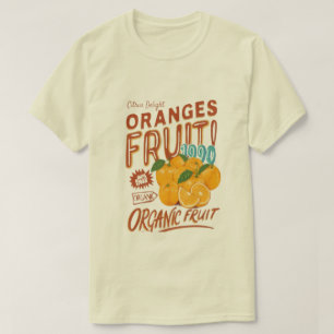 "Citrus Delight" – Biologisch Oranje Retro T-shirt