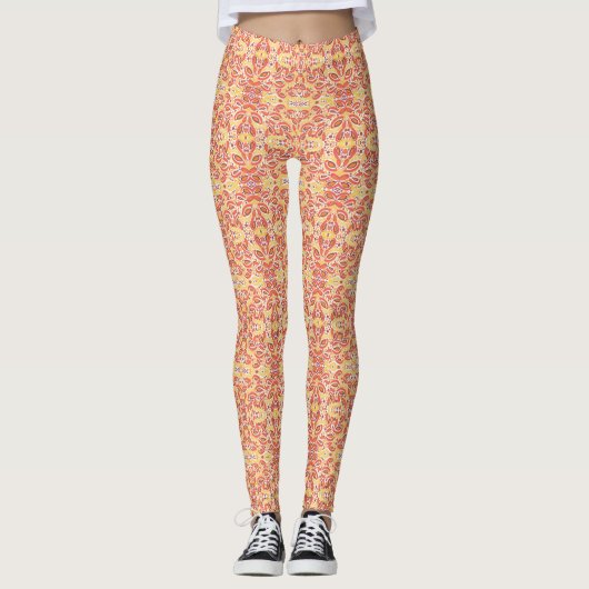 Citrus Delight Orange Leggings Motifs (Devant)