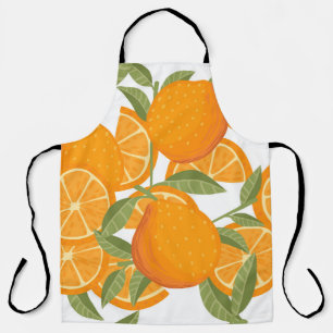 Citrus Delight: Oranje fruitpatroon Schort