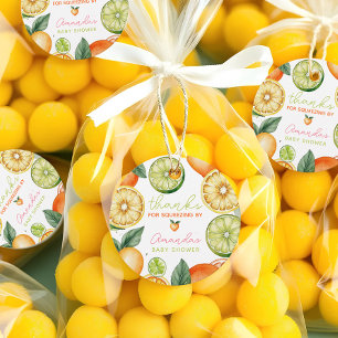 Citrus Echt Aquarel Fruit Baby Shower Bedankjes Labels