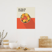 Citrus éclairé - Poster d'art fruitier frais et vi (Cuisine)