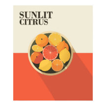Citrus éclairé - Poster d'art fruitier frais et vi