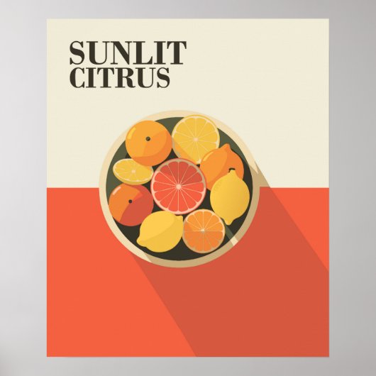Citrus éclairé - Poster d'art fruitier frais et vi (Devant)