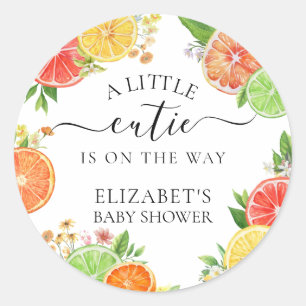Citrus een beetje cutie Baby shower Ronde Sticker